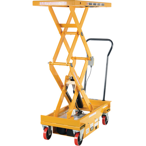 DC Powered Hydraulic Scissor Lift Elevating Cart, Steel, 39-3/4" L x 20-1/2" W, 1000 lbs. Capacity Cintas