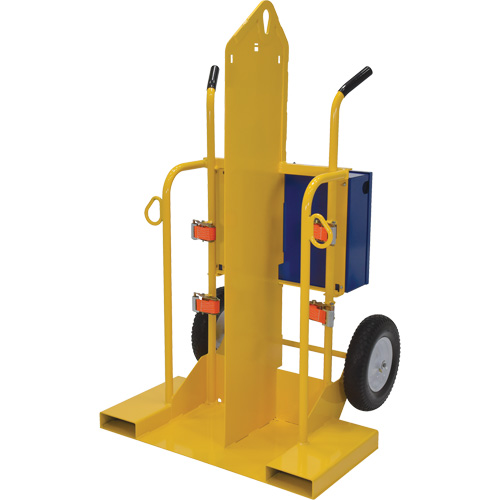Chariot pour chalumeau et bouteille &agrave; gaz, Roues Rempli de mousse, Base de 24" la x 19-1/2" lo, 500 lb Cintas