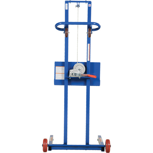 Plateforme &eacute;l&eacute;vatrice &agrave; profil bas pour charge l&eacute;g&egrave;re, M&eacute;canisme Treuil manuel, Capacit&eacute; de 400 lb, Levage max de 55" Cintas
