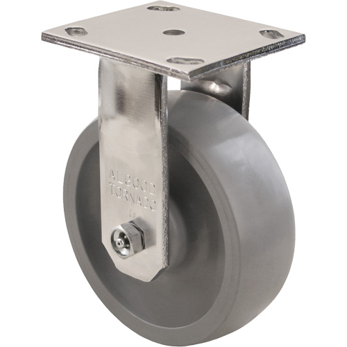 Max9 Caster, Rigid with Brake, 6" (152.4 mm), Envirothane Grey-WOW, 1100 lbs. (498.95 kg.) Cintas