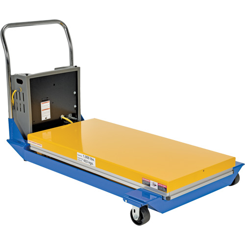 DC Powered & Manual Scissor Lift Table, Steel, 48" L x 24" W, 1000 lbs. Capacity Cintas