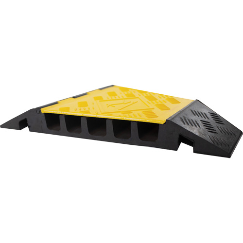 Powerhouse Heavy-Duty Right Turn Cable Protector, 5 Channels, 12" L x 19.75" W x 2.25" H Cintas
