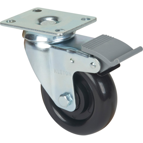 Roulette, Pivotant avec frein, 4" (101,6 mm), Polyol&eacute;fine, 250 lb (113,4 kg) Cintas