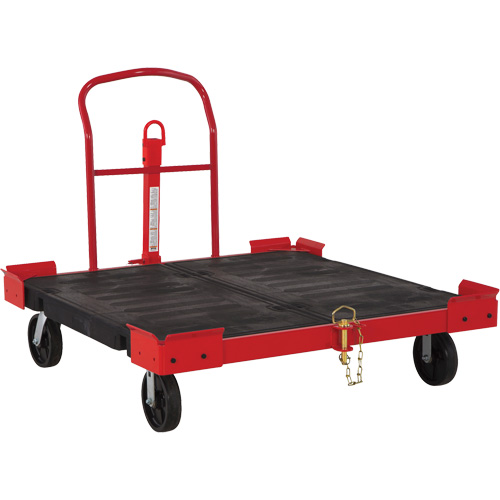 Chariot remorquable pour palettes, 54-1/2" lo x 51" la, 2500 lb cap, Roues Polyol&eacute;fine Cintas