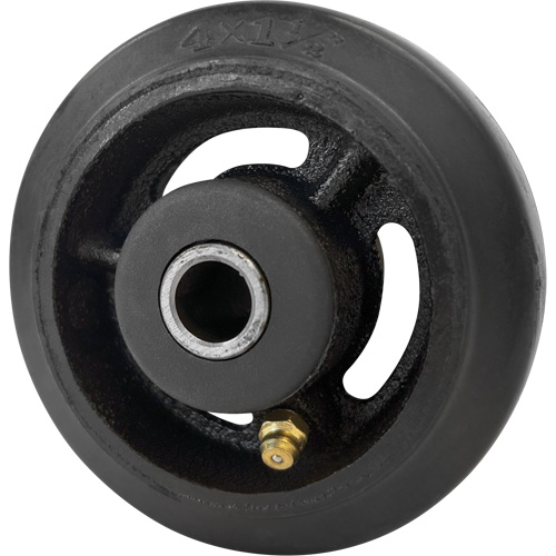 Mold-On Rubber Wheel, 4" (102 mm) Dia. x 1-1/2" (38 mm) W, 350 lbs. (158 kg.) Capacity Cintas