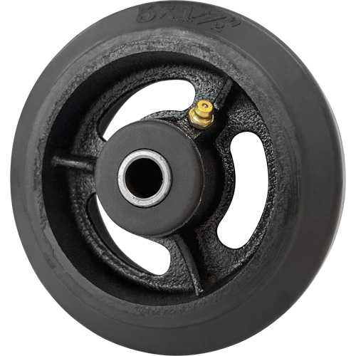 Mold-On Rubber Wheel, 5'' (127 mm) Dia. x 1-1/2" (38 mm) W, 400 lbs. (181 kg.) Capacity Cintas