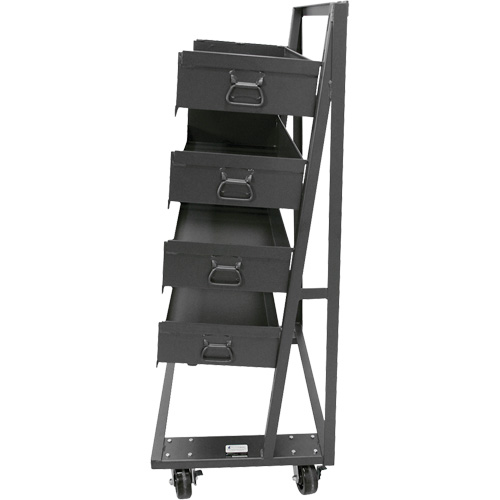 Chariot &agrave; cadre en A robuste &agrave; un c&ocirc;t&eacute; avec 4 grands plateaux, 38" x 25" x 63", Capacit&eacute; 2500 lb Cintas