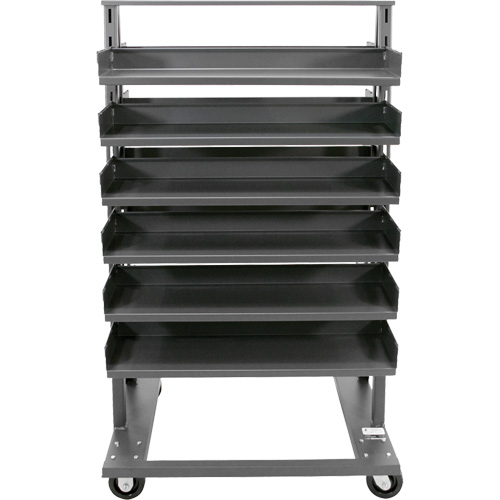Double-Sided Heavy Duty A-Frame Cart with 12 Trays, 38" x 30" x 63", 2500 lbs. Capacity Cintas