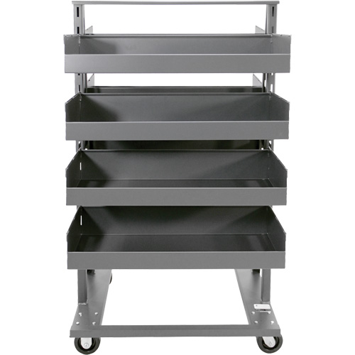 Double-Sided Heavy Duty A-Frame Cart with 8 Large Lipped Trays, 38" x 30" x 63", 2500 lbs. Capacity Cintas