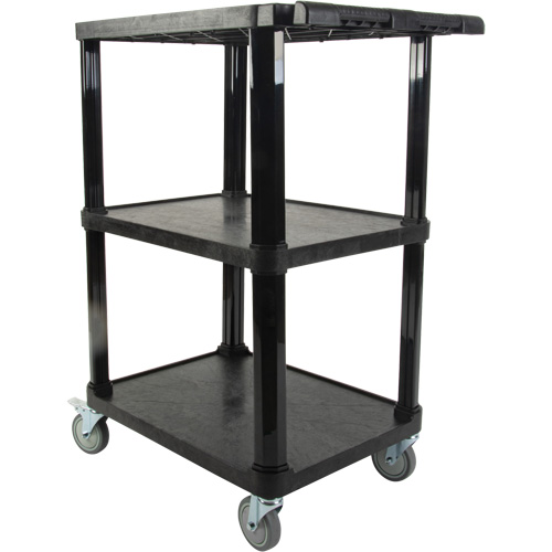 Chariot utilitaire avec tablette plate, 3 tiers, 18-1/8" x 37-3/8" x 27-3/4", Capacit&eacute; 330 lb Cintas