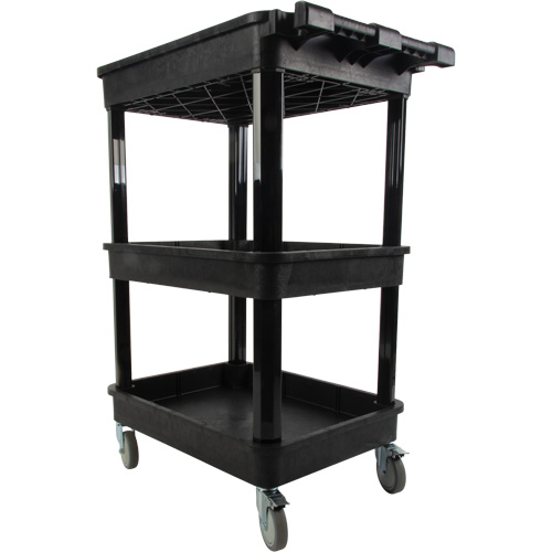 Chariot utilitaire avec tablette &agrave; bordure profonde, 3 tiers, 19" x 39-1/2" x 28-1/4", Capacit&eacute; 330 lb Cintas