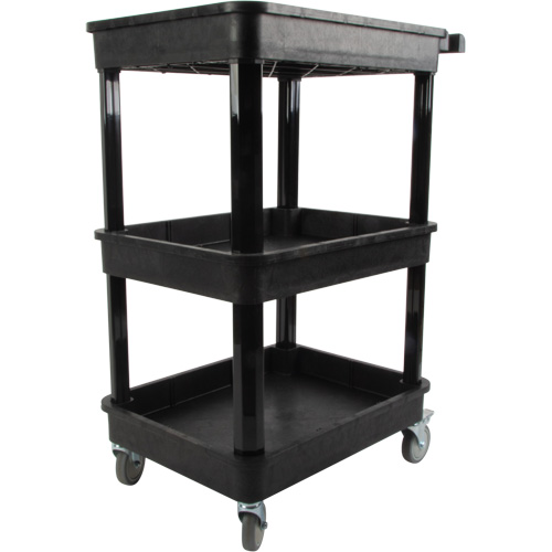 Chariot utilitaire avec tablette &agrave; bordure profonde, 3 tiers, 19" x 39-1/2" x 28-1/4", Capacit&eacute; 330 lb Cintas