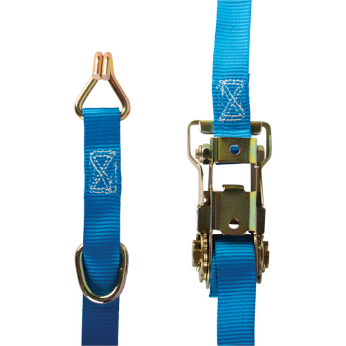 Ratchet Strap, J-Hook, 1" W x 16' L, 835 lbs. (379 kg) WLL Cintas