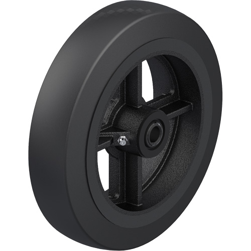 Roue en caoutchouc noir sur noyau en fonte Cintas