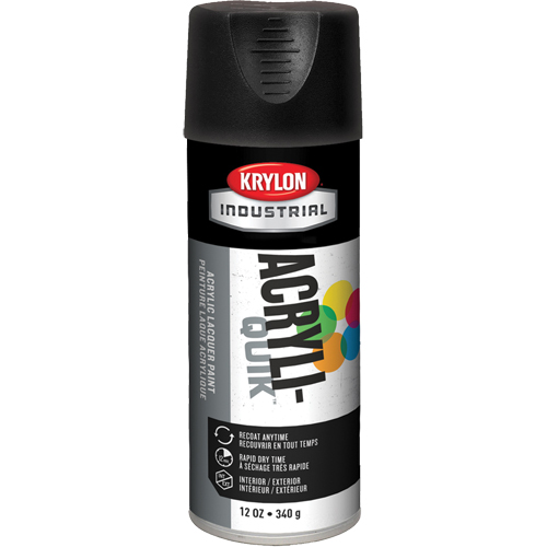 Industrial Acryli-Quik Lacquer, Black, Ultra-Flat, 12 oz., Aerosol Can Cintas