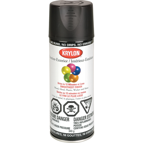 Industrial Acryli-Quik Lacquer, Black, Semi-Flat, 12 oz., Aerosol Can Cintas