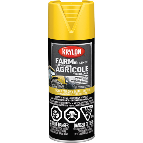 Farm & Implement Spray Paint, John Deere Yellow, High-Gloss, 12 oz., Aerosol Can Cintas