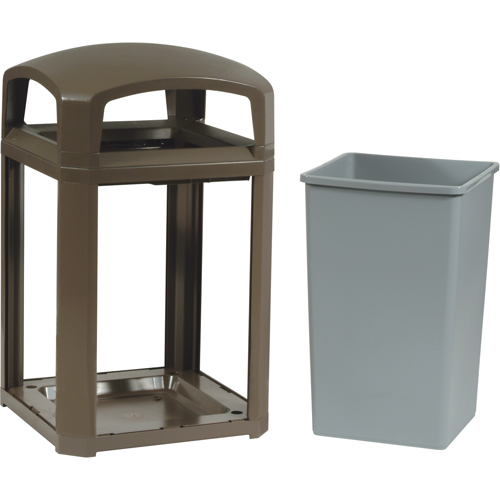 Landmark Series&reg; Classic Container Frame With Rigid Liner, Galvanized Steel, 35 US gal. Cintas