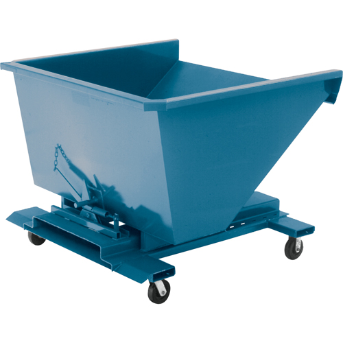 Self-Dumping Hopper, Steel, 1-1/2 cu.yd., Blue Cintas