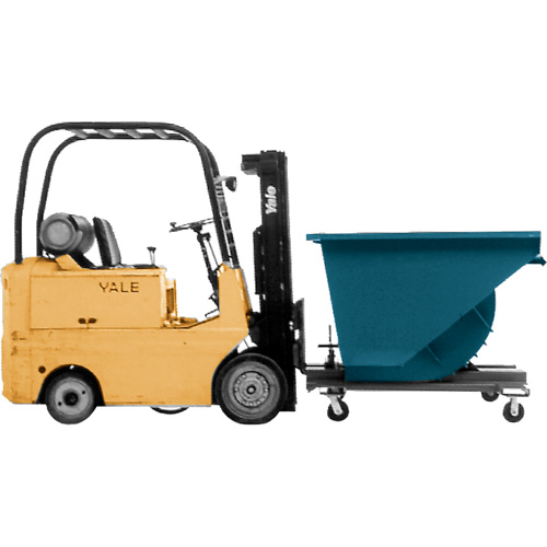 Self-Dumping Hopper, Steel, 1-1/2 cu.yd., Blue Cintas