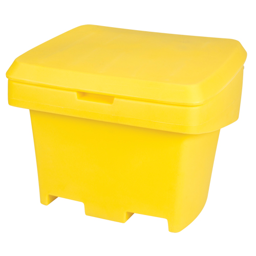 Heavy-Duty Outdoor Salt and Sand Storage Container, 30" x 24" x 24", 5.5 cu. Ft., Yellow Cintas