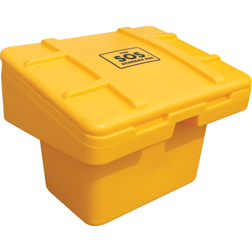 Contenants pour sel & sable SOS, Avec Moraillon, 30" x 24" x 24", 5,5 pi³, Jaune Cintas