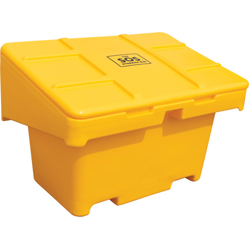 Contenants pour sel & sable SOS, Avec Moraillon, 42" x 29" x 30", 11 pi³, Jaune Cintas
