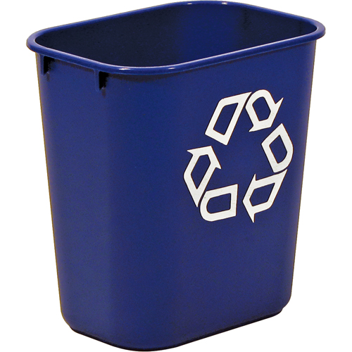 Recycling Container , Deskside, Plastic, 13-5/8 US Qt. Cintas