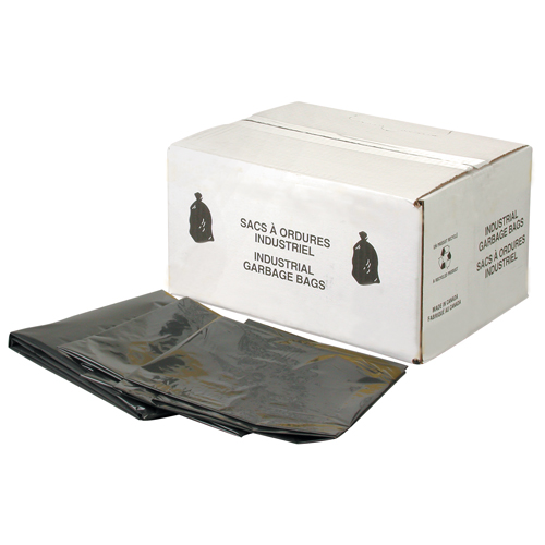 Heavy-Duty Garbage Bags, 4X Strong, 35" W x 50" L, 6 mils, Black Cintas