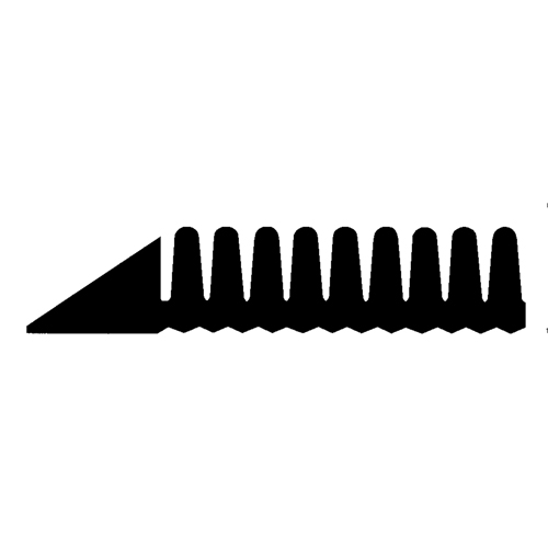 Mat-A-Dor Mat, Rubber, Scraper Type, Finger Tip Style Pattern, 3' x 6', Black Cintas