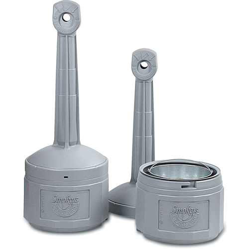 Smokers Cease-Fire&reg; Cigarette Butt Receptacle, Free-Standing, Plastic, 4 US gal. Capacity, 38-1/2" Height Cintas