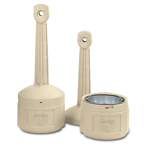 Smokers Cease-Fire&reg; Cigarette Butt Receptacle, Free-Standing, Plastic, 4 US gal. Capacity, 38-1/2" Height Cintas