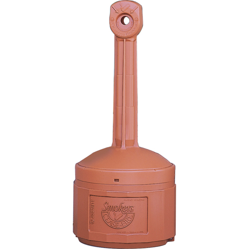 Smokers Cease-Fire&reg; Cigarette Butt Receptacle, Free-Standing, Plastic, 4 US gal. Capacity, 38-1/2" Height Cintas