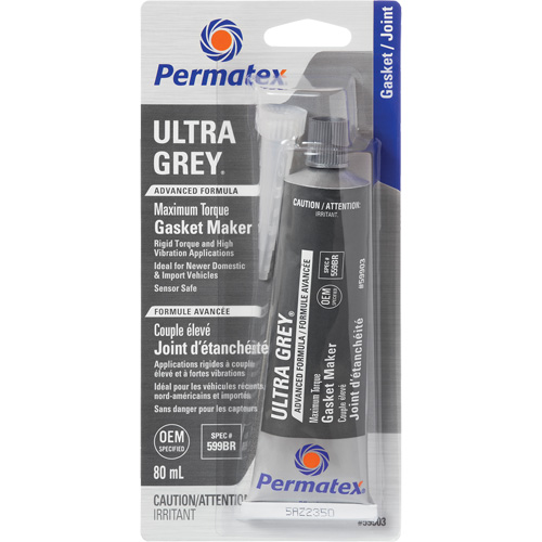 Ultra Grey&reg; Gasket Maker, Tube, 80 ml, -54°C - 260°C/-65°F - 500°F Cintas