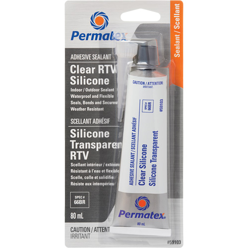 RTV Adhesive Sealant, 80 ml, Tube, Clear Cintas