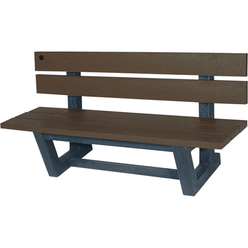 Outdoor Park Benches, Recycled Plastic, 60" L x 22-13/16" W x 29-13/16" H, Umber Cintas