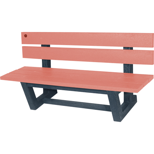 Outdoor Park Benches, Recycled Plastic, 60" L x 22-13/16" W x 29-13/16" H, Redwood Cintas