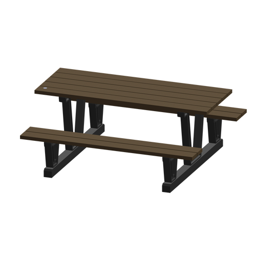 Tables de pique-nique d'ext&eacute;rieur en plastique recycl&eacute;, 72" lo x 60-5/16" la, Noyer Cintas