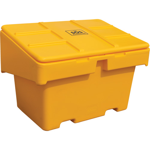Contenants pour sel & sable SOS, Avec Moraillon, 48" x 33" x 34", 18,5 pi³, Jaune Cintas