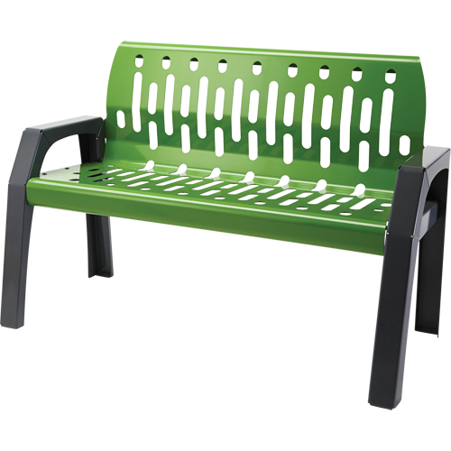 Stream Benches, Steel, 48" L x 48" W x 34" H, Green Cintas