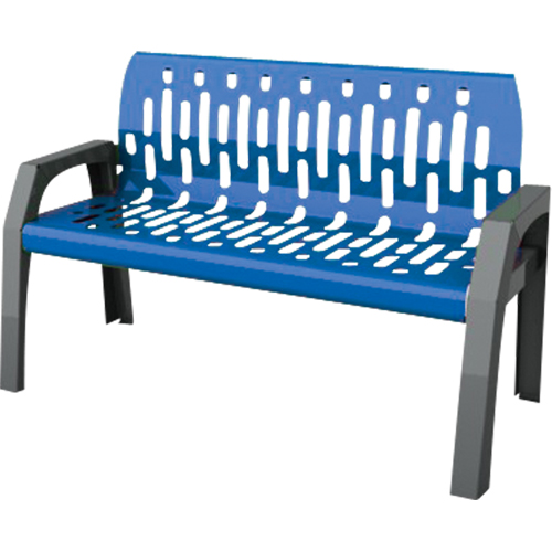Stream Benches, Steel, 48" L x 25" W x 34" H, Blue Cintas