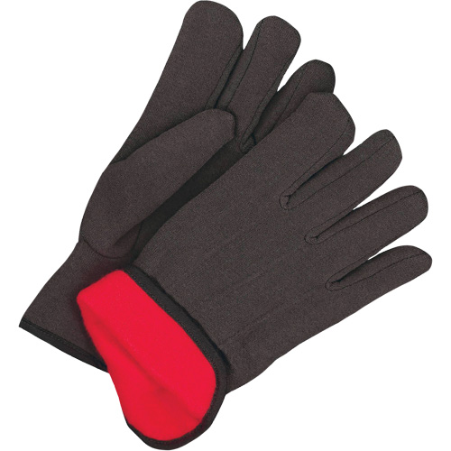 Gants en jersey classiques, Taille unique, Noir, Molleton rouge, &agrave; enfiler Cintas