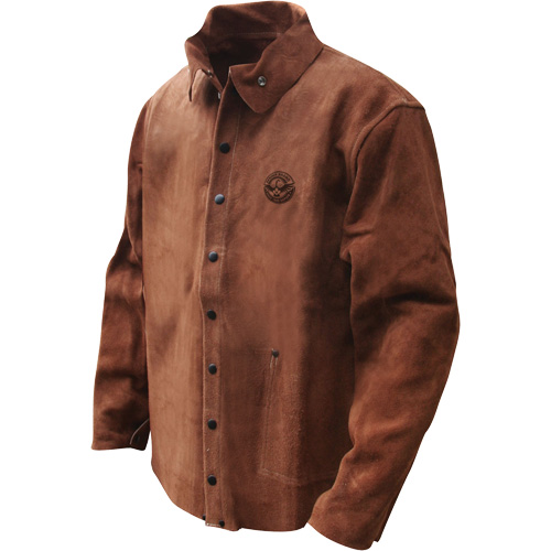 Veste de soudage en cuir fleur de vache refendu Gander Brand, Cuir, T-Grand, Brun Cintas