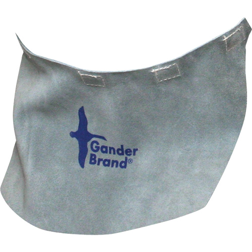 Casque de soudage &agrave; bavette en cuir refendu de marque Gander, Gris perle Cintas