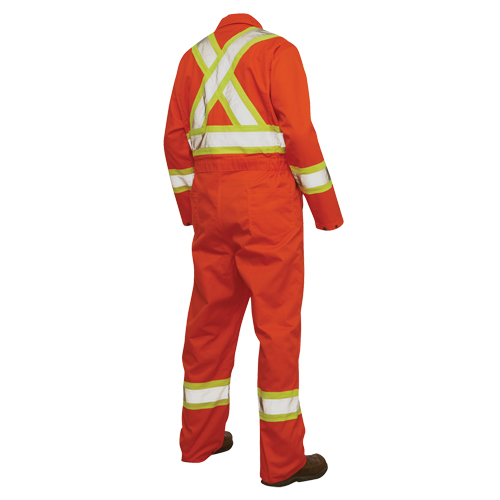 Combinaison de s&eacute;curit&eacute; non doubl&eacute;e, Grand, Orange haute visibilit&eacute; Cintas