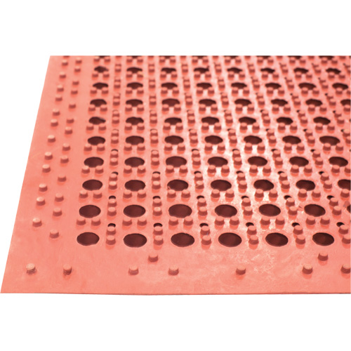 Tapis de s&eacute;rie Competitor, &agrave; fentes, 3' x 5' x 7/8", Orange, Caoutchouc naturel Cintas