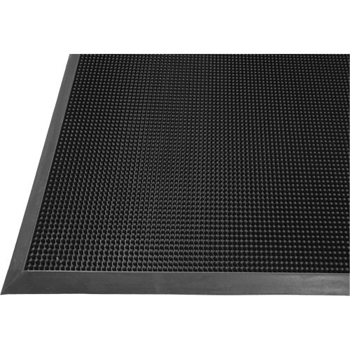 Gritstop Fingermat Matting, Rubber, Scraper Type, Textured Pattern, 2-2/3" x 3-3/4", Black Cintas