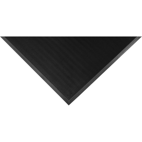 Gritstop Fingermat Matting, Rubber, Scraper Type, Textured Pattern, 2-2/3" x 3-3/4", Black Cintas