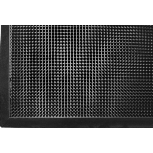 Gritstop Fingermat Matting, Rubber, Scraper Type, Textured Pattern, 2-2/3" x 3-3/4", Black Cintas