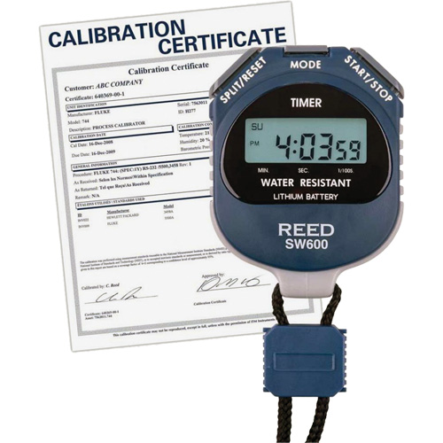 Chronom&egrave;tre REED SW600 avec certificat de calibration, Num&eacute;rique, R&eacute;sistant &agrave; l'eau Cintas
